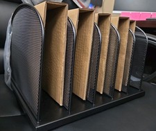 Safco Mesh Desk Organizer Five Sections Steel 12 1/2 x 11 1/4 x 8 1/4 Black