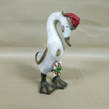 9" Tall Tii Collections Holiday Christmas Duck in Santa Hat Resin Figurine