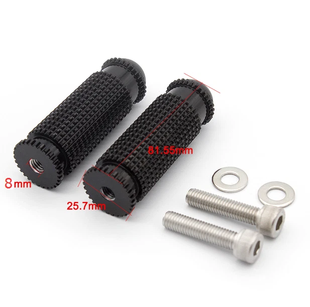 Juego trasero reposapiés reposapiés estribos negro carreras motocicletas Foto 2 de 4