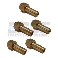 (5 PACK) 3/8" HOSE ID TO 1/4" FEMALE NPSM SWIVEL BRASS ADAPTER FITTING W/ GASKET