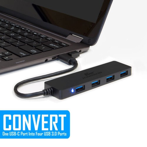 Concentrador USB 3.0 Kingwin KWUC-HUB-4U3TC USB tipo C a 4 puertos - Imagen 4 de 4