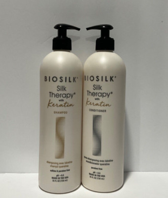 Biosilk Silk Therapy with Keratin Shampoo & Conditioner  25oz  DUO