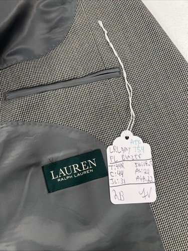 NEW WITH TAGS Lauren Ralph Lauren Men's Gray Plaid Blazer 44R $395 - Picture 7 of 11