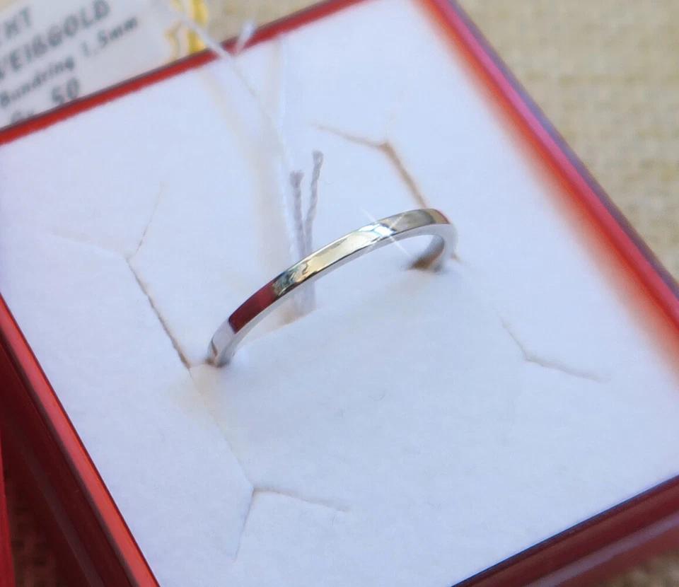 ECHT WEIßGOLD *** Dünner Ring Bandring Vorsteckring Beisteckring / Gr. 48, 54 - Bild 4 von 4