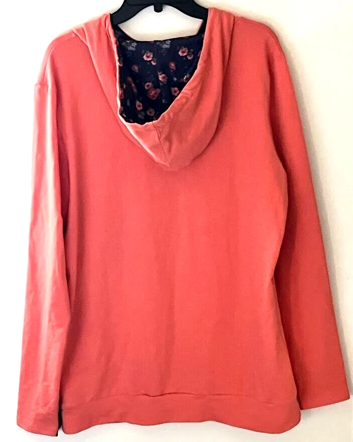 Pulse Lindo Cómodo Informal Mujer Capucha Rosa Naranja Talla XL Mezcla de Algodón Foto 2 de 4