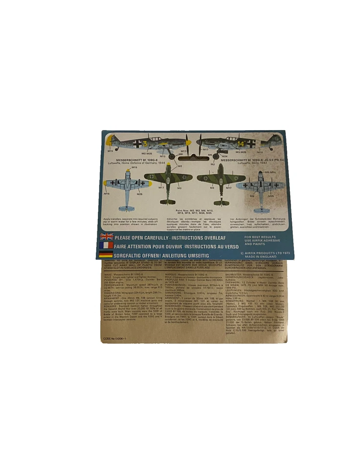 Airfix 1:72 Scale Messerschmitt Bf 109G -6 Plastic Model Aircraft Kit ME109G-6 - Immagine 2 di 3