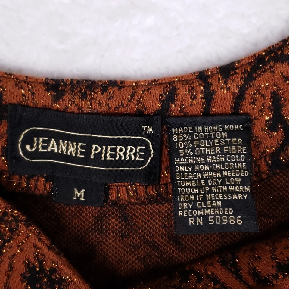 Camiseta sin mangas vintage Jeanne Pierre metálica tejida damasco estilo Y2K M boho chic años 90 Foto 4 de 4