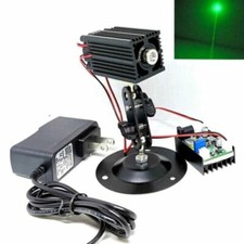 Focusable 100mw 532nm Green Dot Laser Diode Module w 12V Power Supply  Holder
