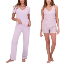 Live2Lounge Women  s 4-piece Pointelle Lounge Set - Purple - Small - New