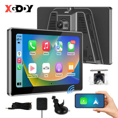7INCH 4K Touch Car Dash Camera Cam Dual GPS Recorder BT For CarPlay/Android Auto