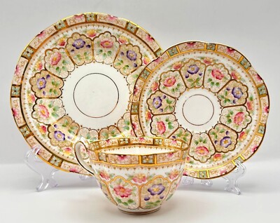 Antikes Porzellan Teeservice für 8 von W. Lowe im exquisiten Hofdesign, um 1900