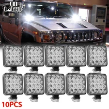 10PCS 4.3"Inch 1200W LED Work Light Bar Flood Pods Driving Off-Road Tractor 4WD