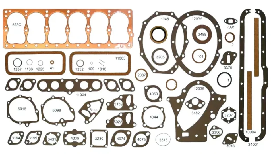 Conjunto de junta de motor de 6 cilindros para 1935-1948 Plymouth Dodge Truck. - Imagem 2 de 4