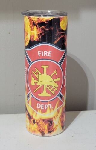 custom 20oz stainless steel tumbler firemen, fire department - Picture 1 of 3