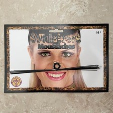 ANIMAL KITTY CAT DOG BLACK WHISKERS COSTUME ACCESSORY EA25BK