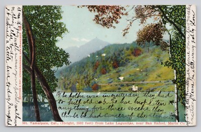 Mt Tamalpais California from Lake Lagunitas Near San Rafael California Postcard