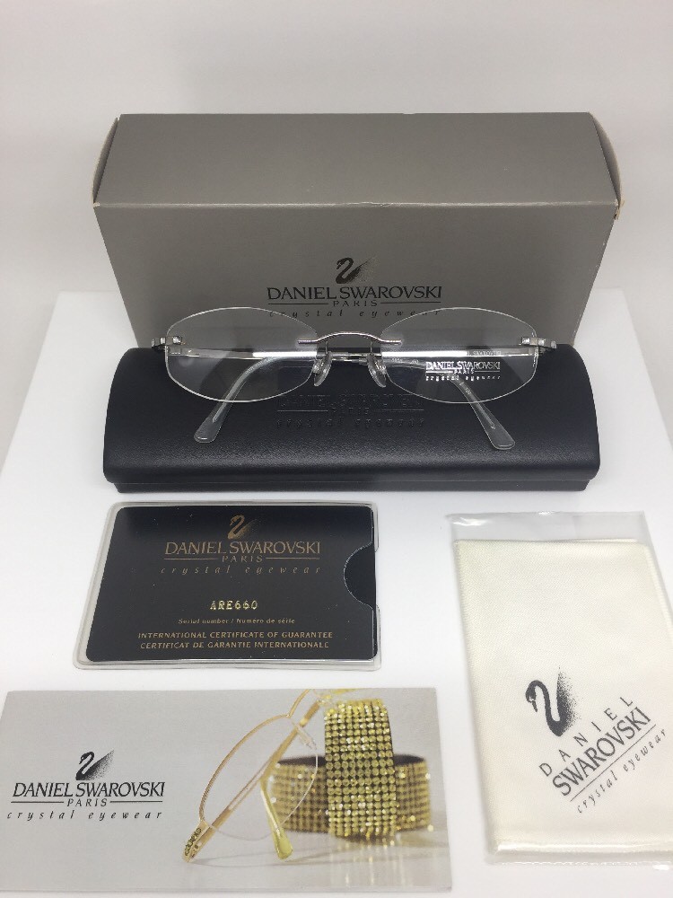 New Vintage Daniel Swarovski S 058 Rimless Eyeglasses 23KT