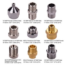 Professional 9 Pcs Airbrush Adaptor Kit Air Hose Fitting Connector Set Airbrush