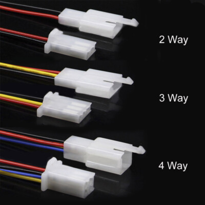 2/3/4 Way Pin 2.8mm Connector Plug Socket Set Male&Female W/Wire Motorcycle Car