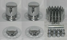 SPIKE ALCOA DUALLY WHEEL RIM CHROME 14MM 1.5 LUG NUT WASHER AND CENTER CAP SET 