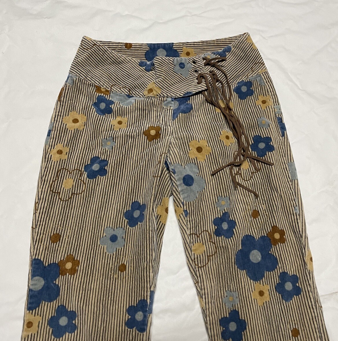 希少 60's~ USA製 Belted Flare Poly Slacks 1960s High Waist Floral Flare Pants | Retro Stage