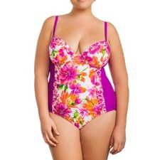 CATALINA Plus Women's 'SUMMER BLOSSOM' Floral UNDERWIRE SWIMSUIT - 1X 16