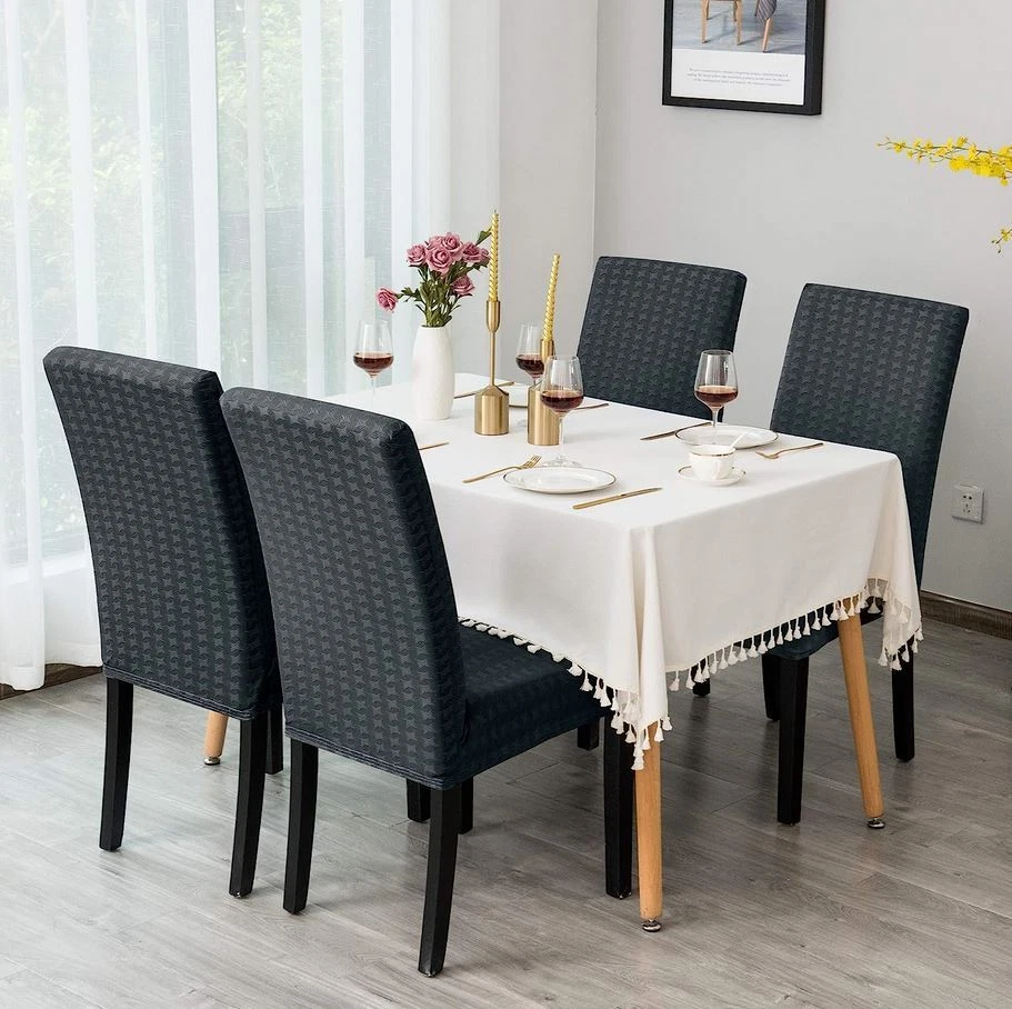 Subrtex jacquard dining room chair slipcovers sets stretch furniture covers new arrivals