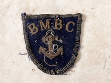 ANCHOR BMBC BRITISH MOTOR BOAT CLUB  ANTIQUE OLD BUILLION PATCH BADGE CLOTH