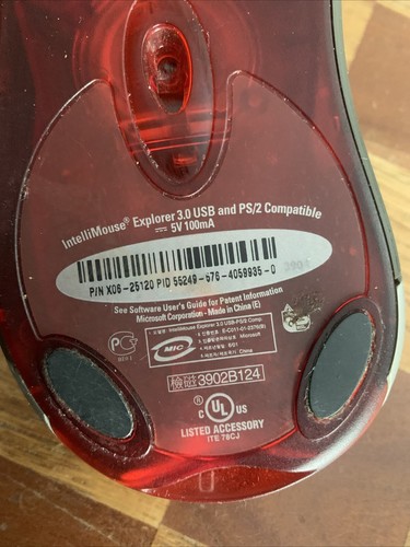 Microsoft IntelliMouse Explorer 3.0 Wired Optical Mouse P/N X06-25120 Used - Picture 10 of 11
