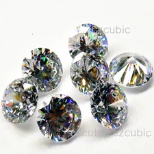 CUBIC ZIRCONIA LOOSE ROUND STONES CLEAR CZ EXCELLENT TOP 7A QUALITY US SHIPPER 6