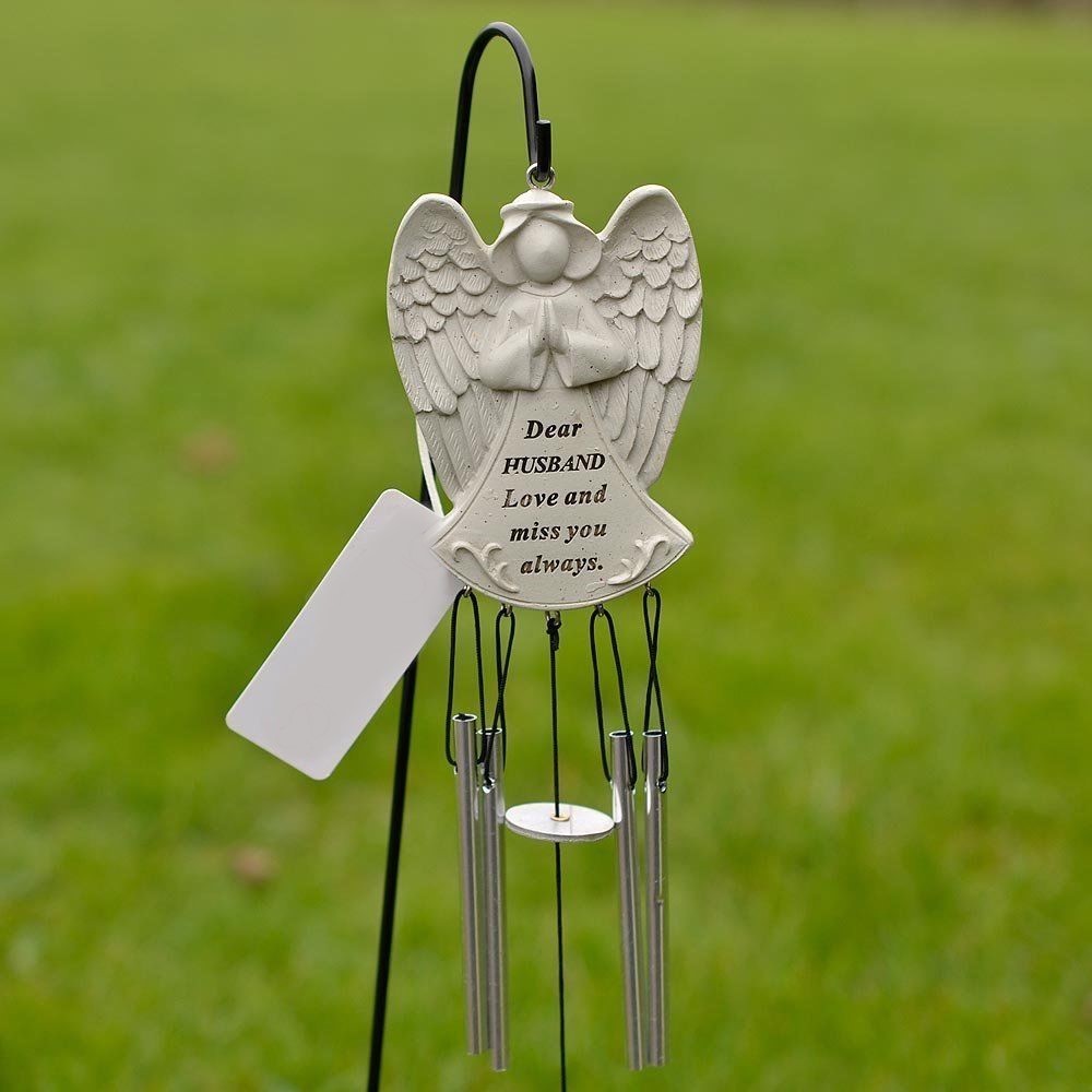 Guardian Angel Love Miss You Graveside Memorial Wind Chime Plaques 8
