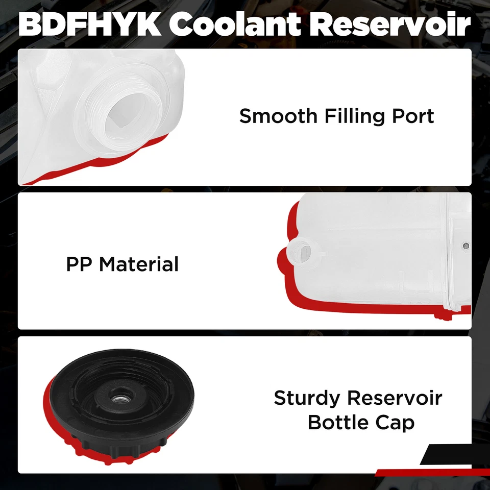 Coolant Reservoir Tank W/ Cap For 2000-2007 Ford Taurus 2000-2005 Mercury Sable - Изображение 3 из 4