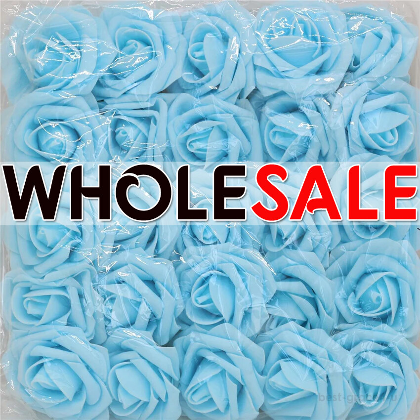 50 Pcs Large 6CM Artificial Flowers Foam Rose Heads Wedding Party Decor