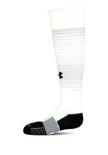 Under Armour Kids White Black OTC Nylon Global Football Soccer Socks Size L 1-4 