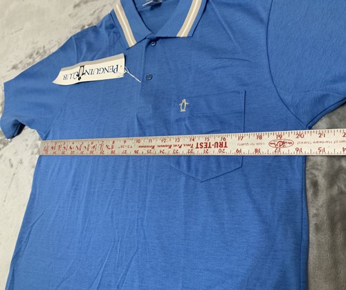 Camisa Polo Penguin Para Hombres Azul Mediana Golf Cuello Bolsillo De Colección Munsingwear Años 90 - Imagen 7 de 9