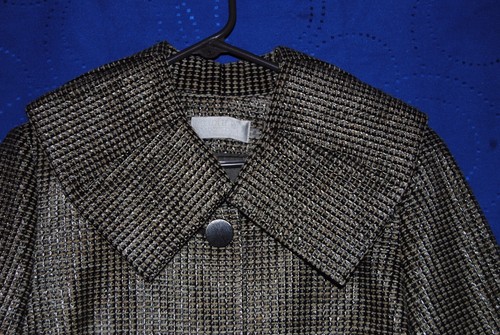 Women's BADGLEY MISCHKA Multi Color Woven Cropped Blazer Size 10 - Picture 2 of 5