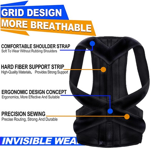 Posture Corrector Low Compression Belt Spinal Lumbar Back Support Pain Relief US - Picture 5 of 19