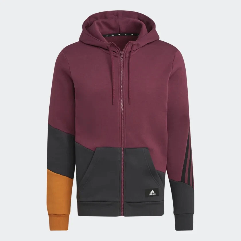 Adidas hoodie top mens burgundy