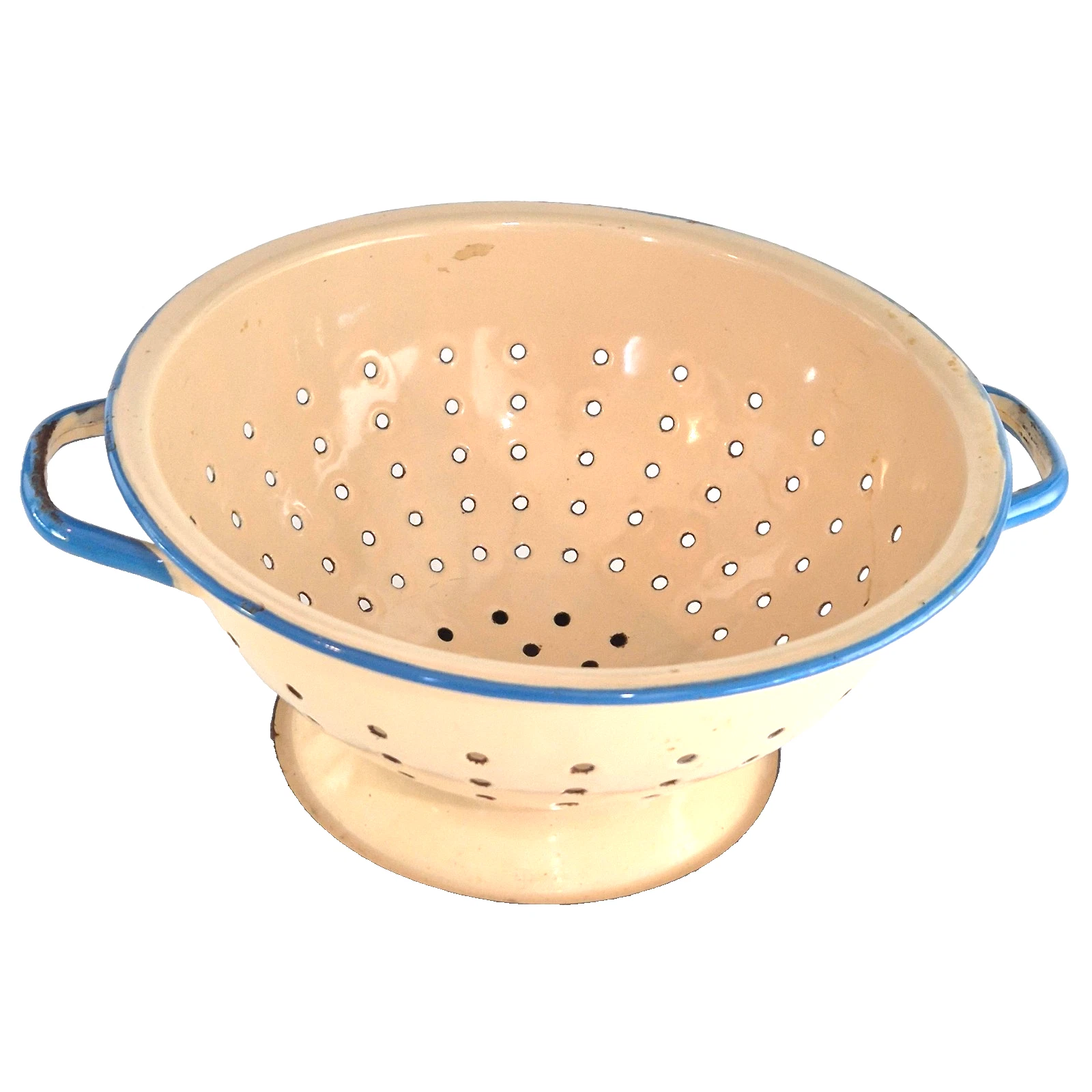 Vintage Colander 1930's Enamel W Blue Trim Med Rustic Country Kitchenalia 10.5cm
Opens in a new wind