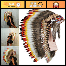 Handmade Feather Headdress for Adults - Festival Costume, Cosplay Halloween Ac