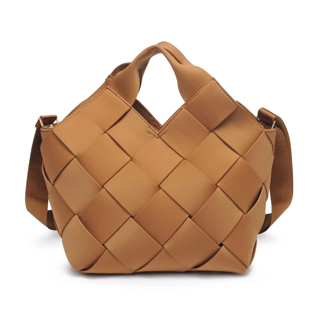 Sol & Selene Resilience Woven Neoprene Tote Bag Sand Tan Crossbody Luxury NWT
