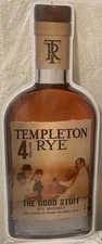 Templeton Rye Whiskey THE GOOD STUFF Tin Metal Sign 25"x10"