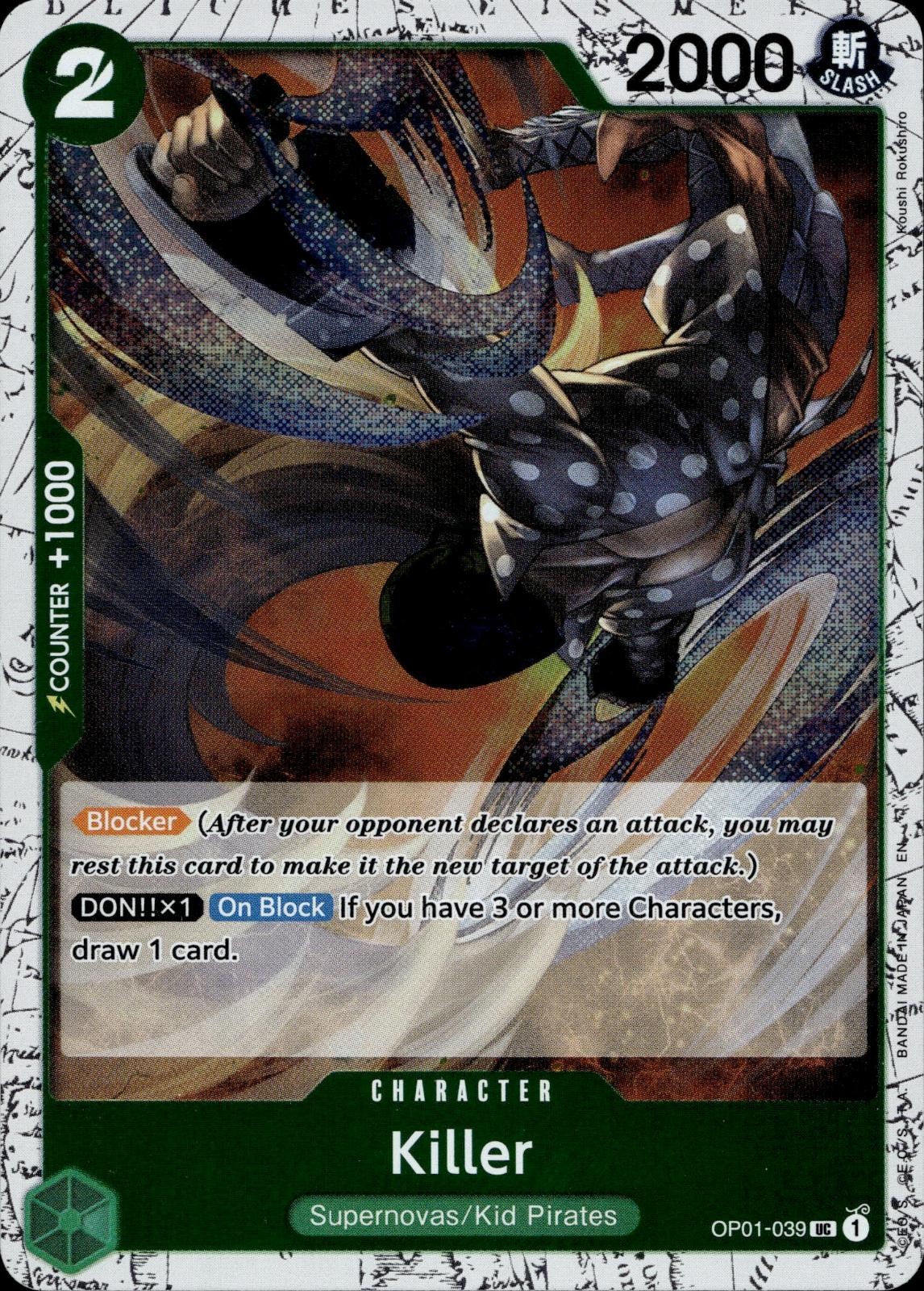 Killer (Pirate Foil) OP01-039 FOIL Premium Booster -The Best- Vol. 2 NM