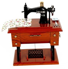Vintage Music Box Mini Sewing Machine Mechanical Toy Home Table Decoration Gift