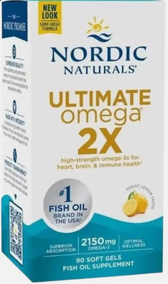 Nordic Naturals Ultimate Omega 2X - 90 Soft Gels - Doub-Strength Omega-3 FishOil