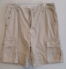 Levis Cargo Shorts Size 36 Khaki 8 Pockets 100 Cotton Flat Front