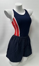 Vintage Gabar Swimsuit Romper One Piece Women  s Size 10 Shorts Modest Pockets