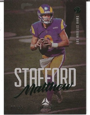 2021 Panini Luminance Matthew Stafford /35  (Teal) #56 Los Angeles Rams