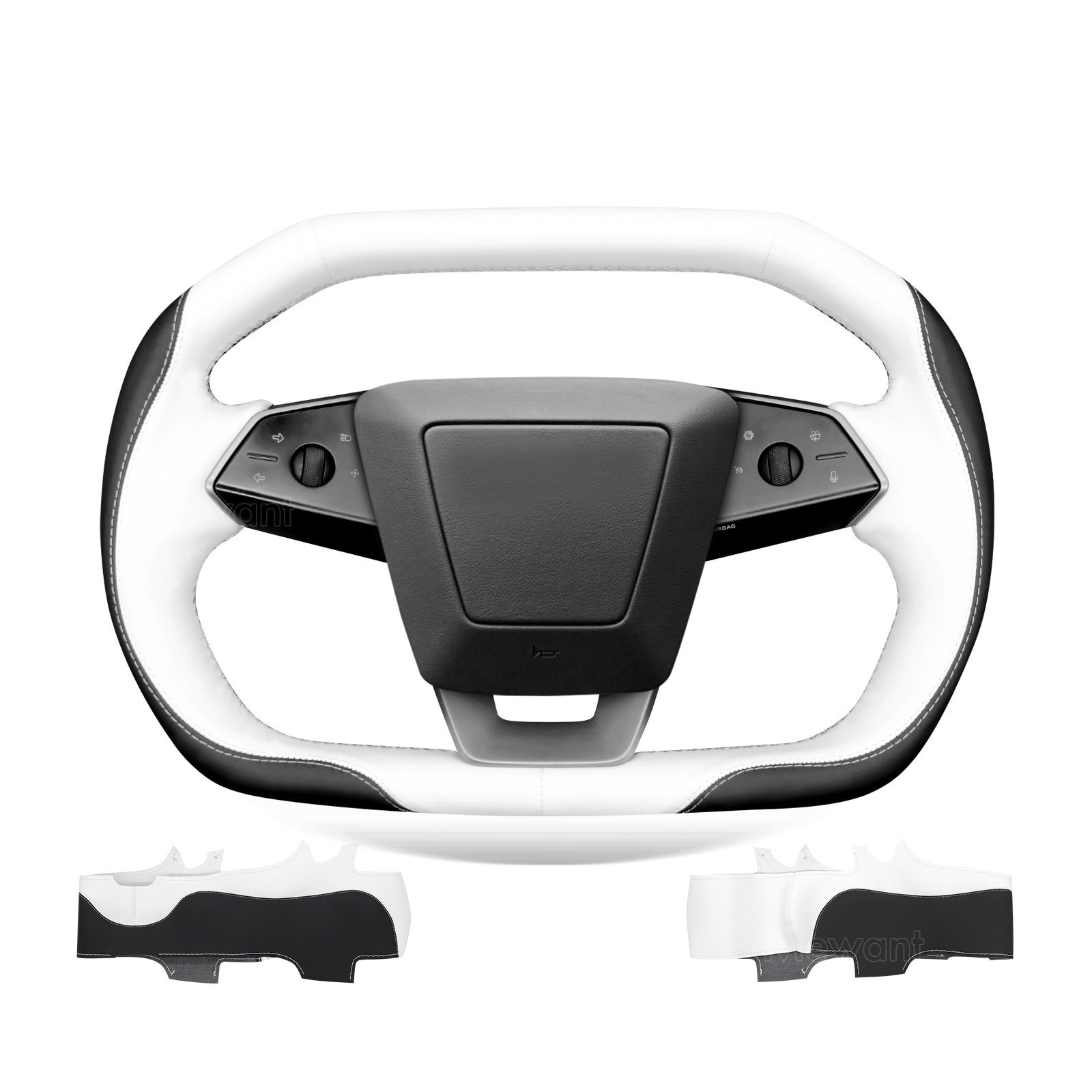 Custom DIY Hand Stitch Steering Wheel Cover Wrap for Tesla Cybertruck 2023-2025
