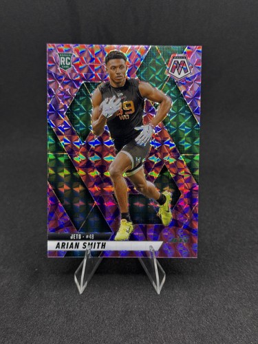 2025 Panini Mosaic Rookies Arian Smith #399 Reactive Purple Mosaic Prizm (RC) AA